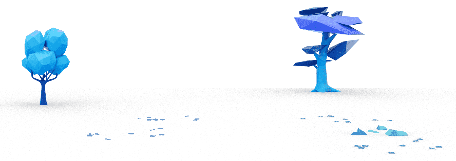 Two background trees and grass